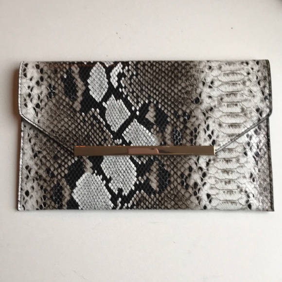The Limited Handbags - The Limited Snake Embossed Envelope Clutch. NWOT